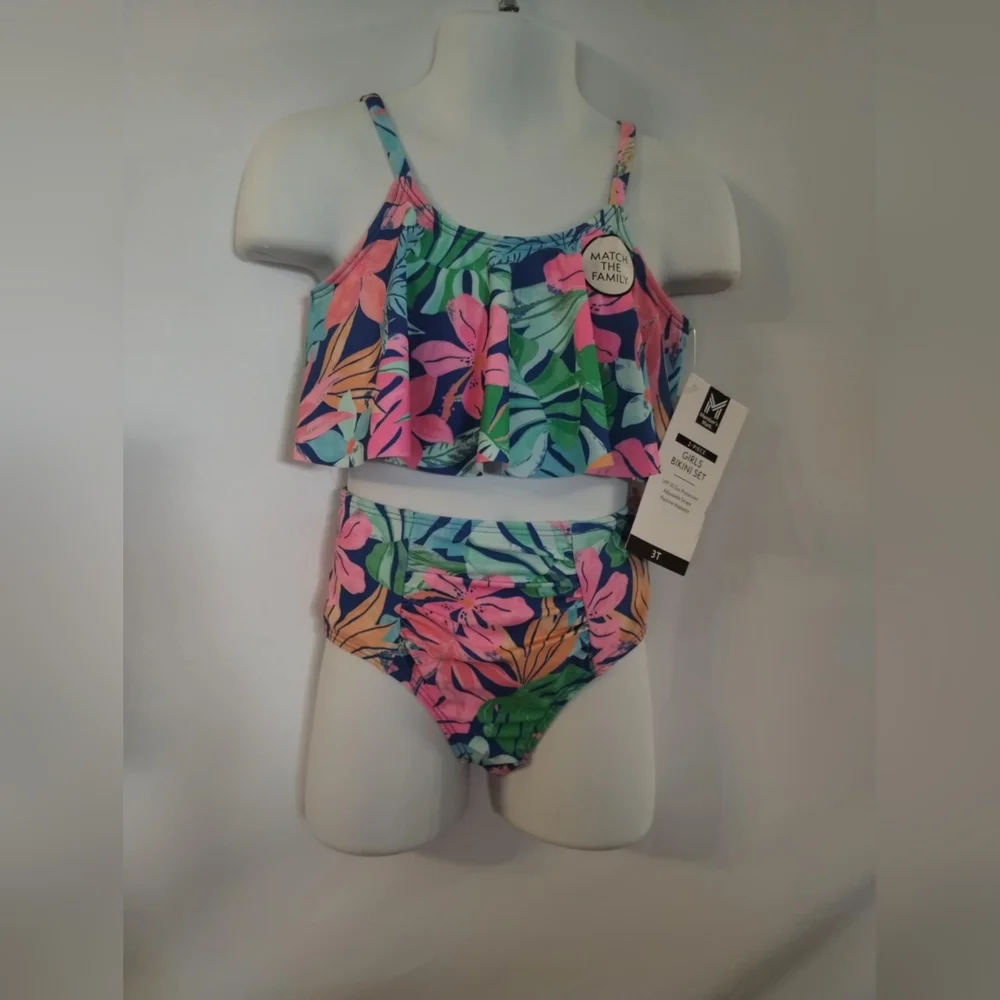 New Floral Two-Piece Swimsuit for Girls, T1A